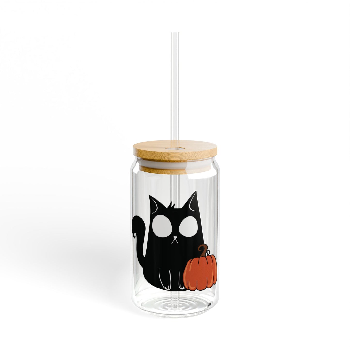 Halloween HekaCat Glass Tumbler, 16oz
