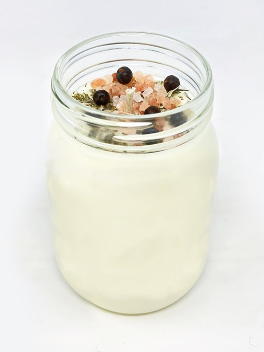 Black Cedar, Juniper, and Pink Himalayan Salt Soy Wax Candle - 100 Hour Burn Time
