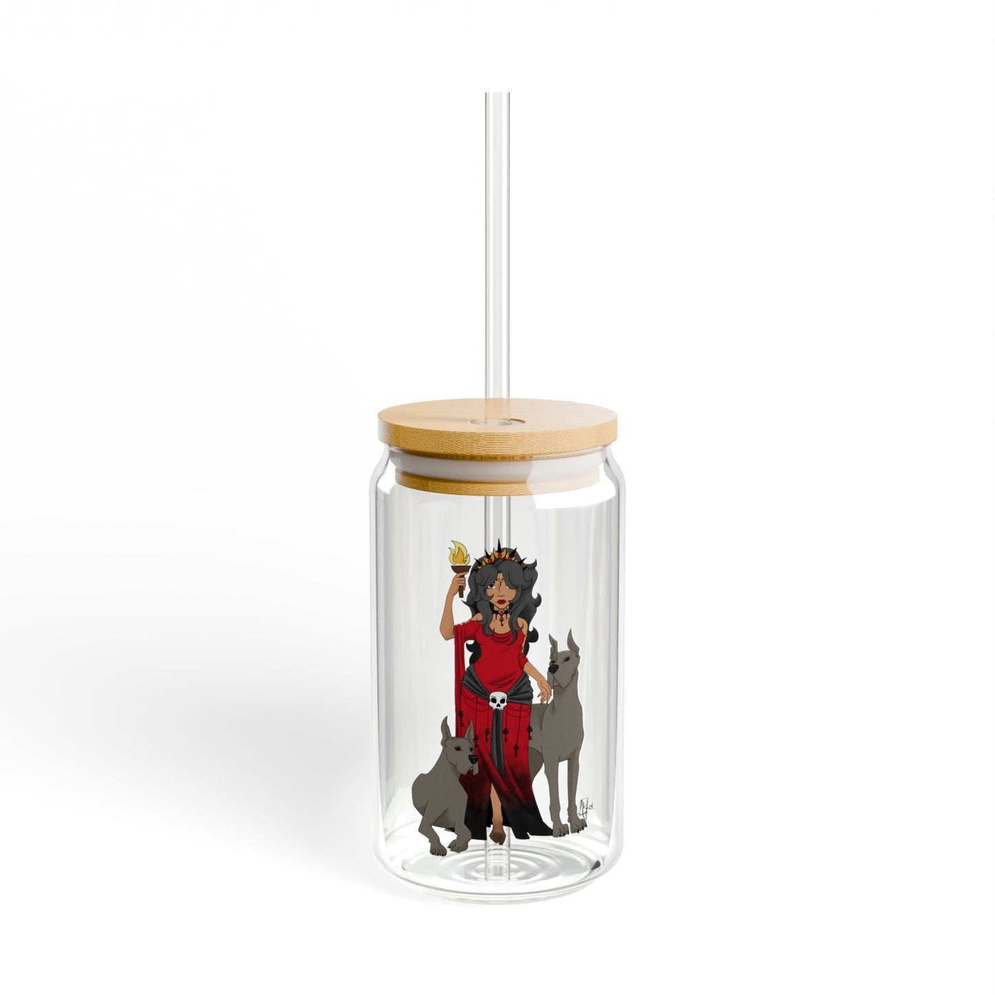 Hekate and Her Hounds Glass Tumbler, 16oz