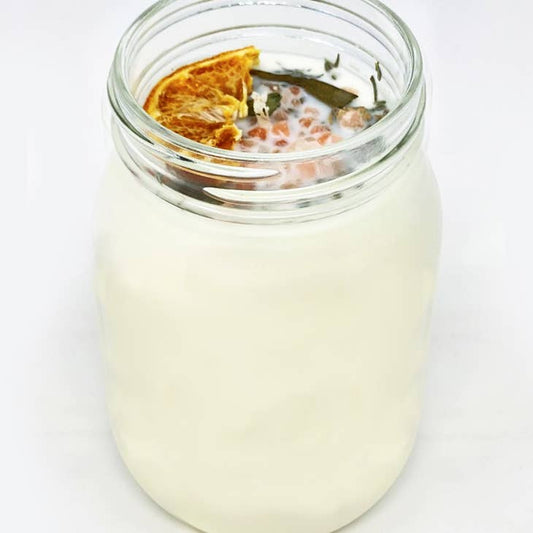 Citrus and Pink Himalayan Salt Soy Wax Candle - 100 Hour Burn Time