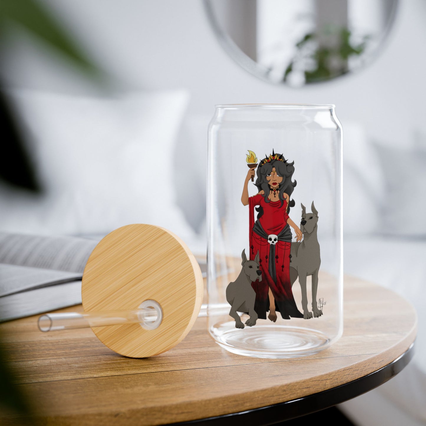 Hekate and Her Hounds Glass Tumbler, 16oz