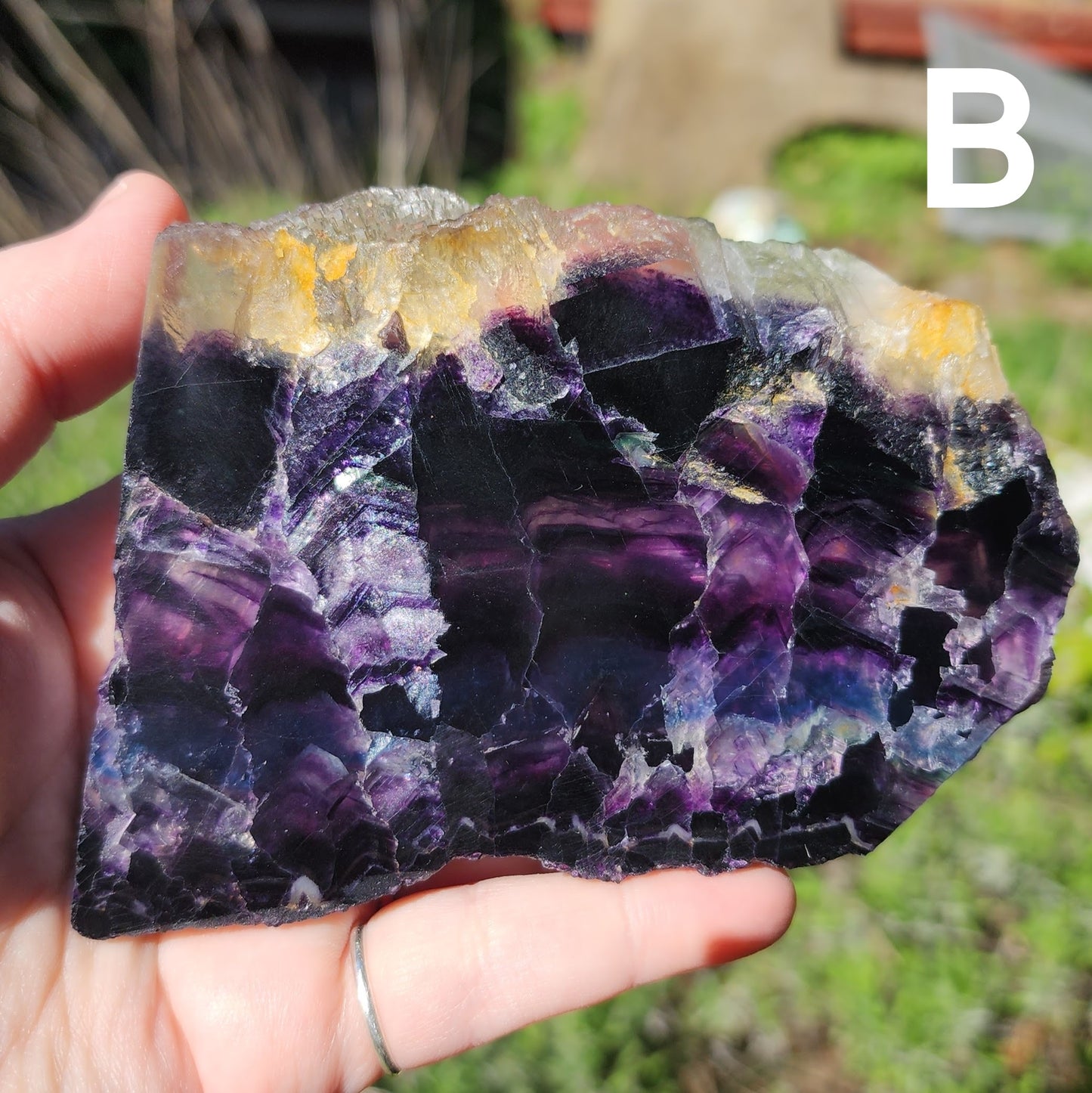 Dark Purple Fluorite 1/2 Inch Thick Slab - You Pick