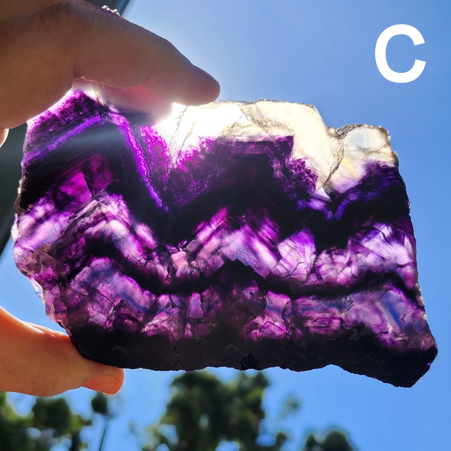 Dark Purple Fluorite 1/2 Inch Thick Slab - You Pick