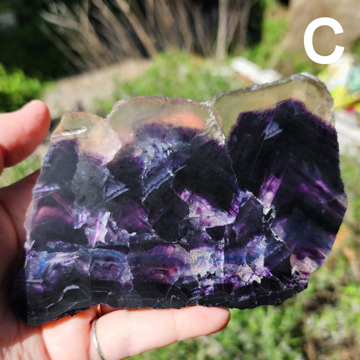 Dark Purple Fluorite 1/2 Inch Thick Slab - You Pick