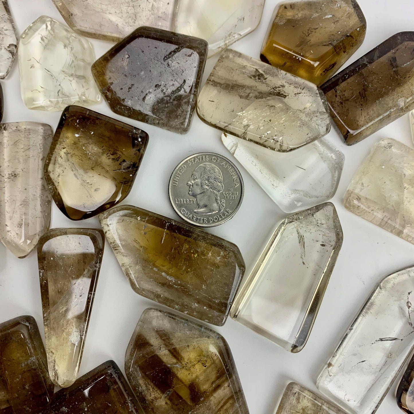 Smoky Quartz Flat Freeform Single Termination Point