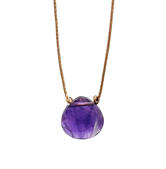 Amethyst Faceted Teardrop Necklace