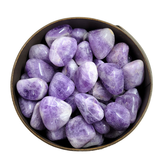 Chevron Amethyst Tumbled Stone - 20-25mm