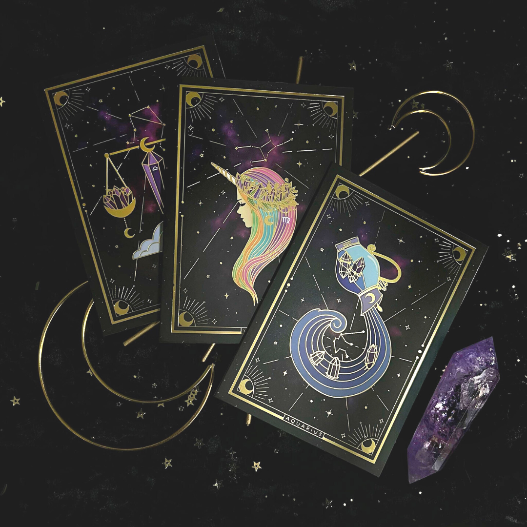 Amethystrology Zodiac Greeting Card Set (12 cards, 12 envelopes)