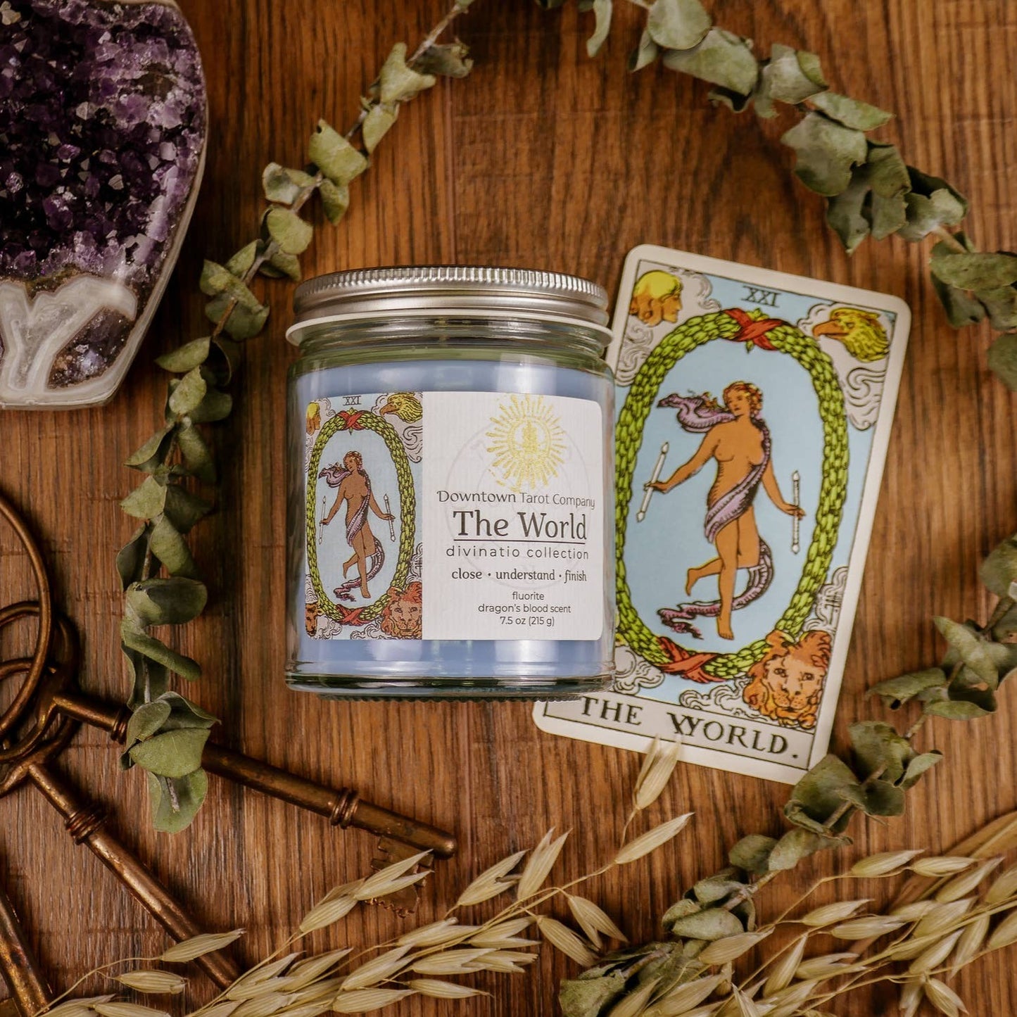 World Major Arcana Tarot Candle - 9oz / 35 Hour Burn Time