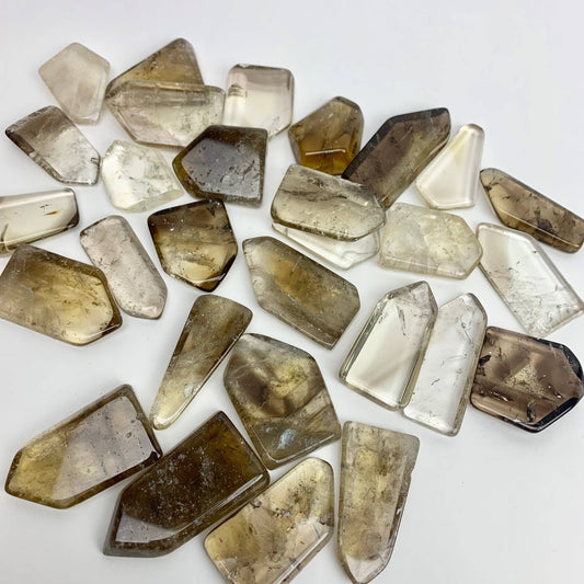 Smoky Quartz Flat Freeform Single Termination Point