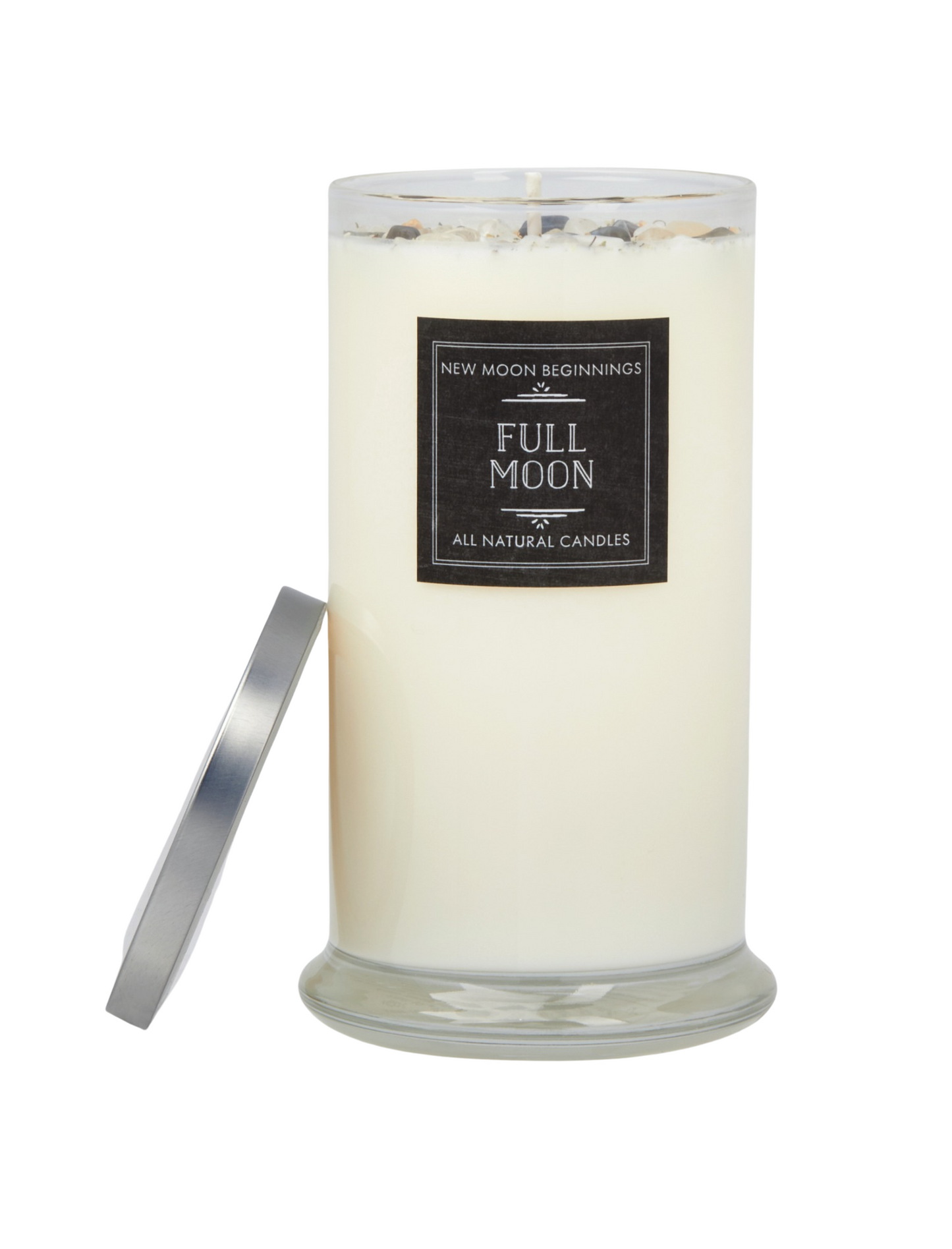 Full Moon 21oz Candle - Soy Candles - Herb, Flower, & Crystal Candles - Purification & Cleansing Candle