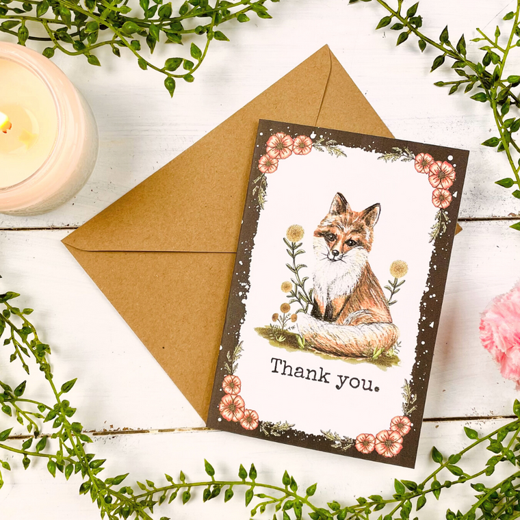 4x6 Fox Thank You Card (Nomad Moon Magic)
