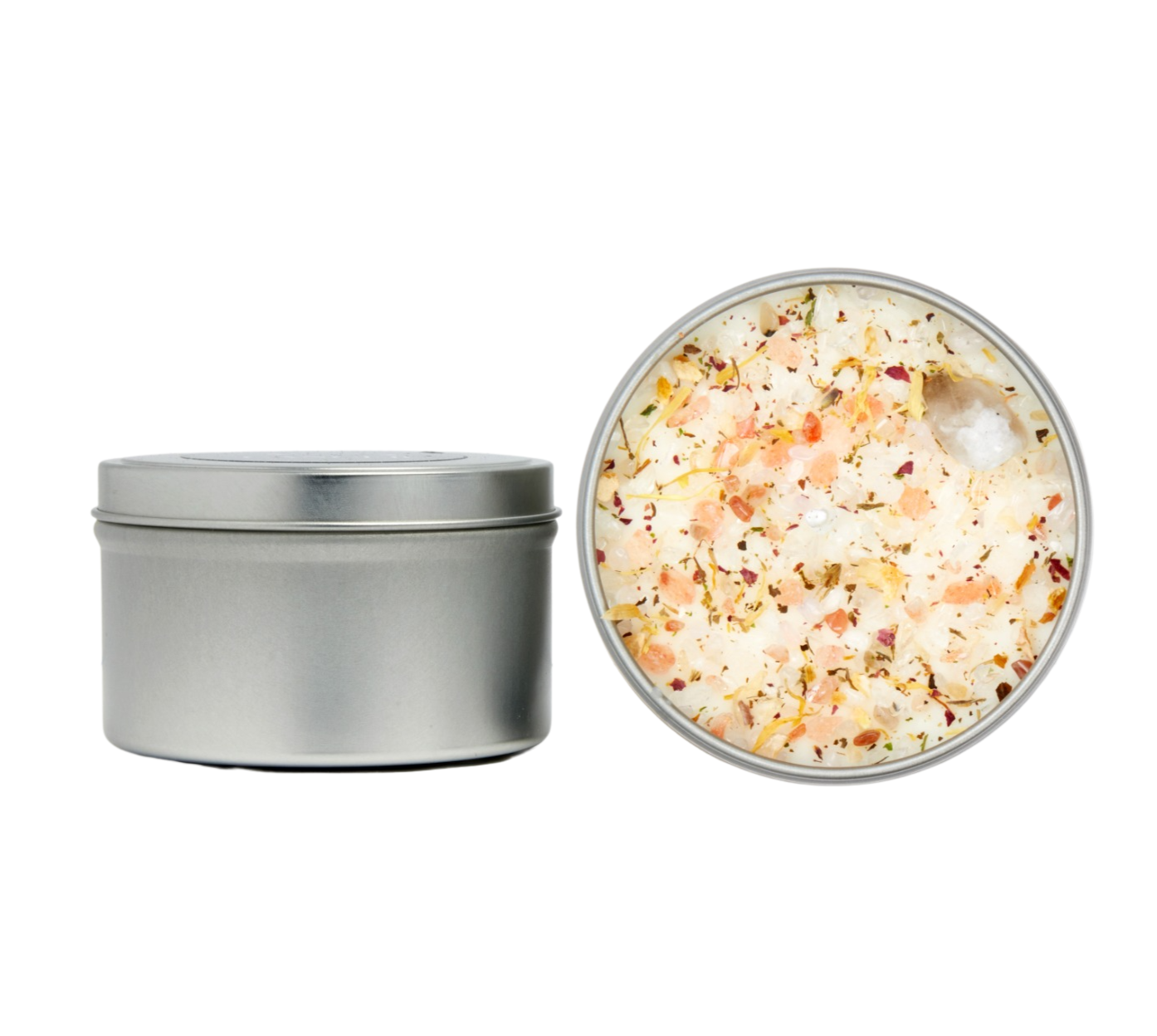 Good Vibes Only 8z Candle Tin - Soy Candles - Herb, Flower, & Crystal Candles