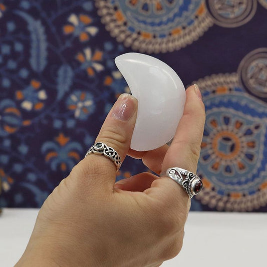 Selenite Crescent Moon