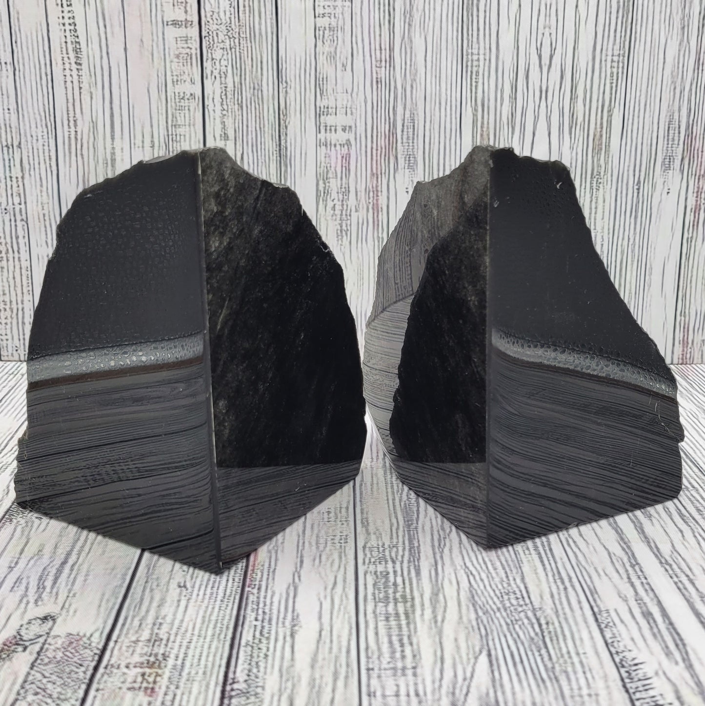 Black Obsidian Bookend Set