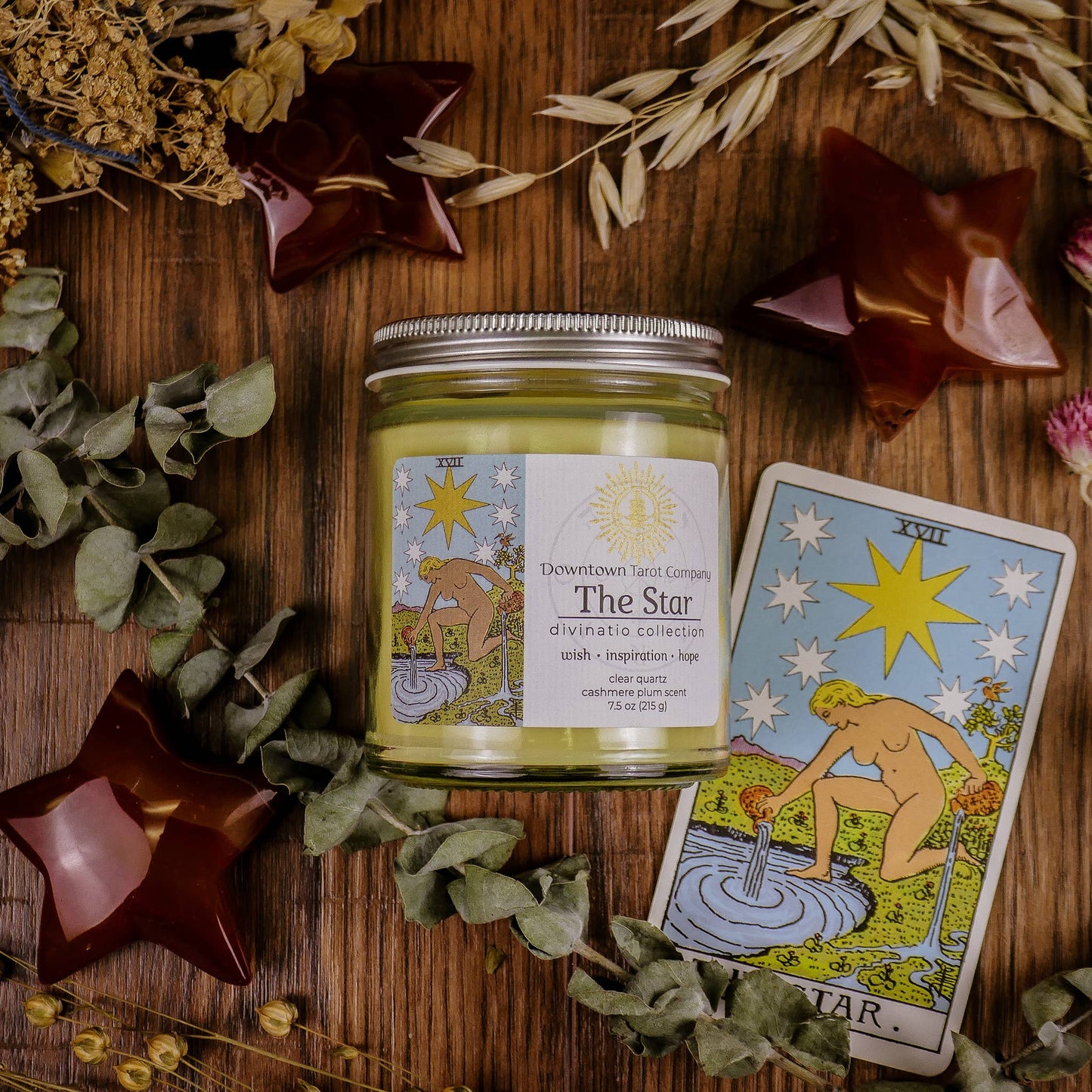 Star Major Arcana Tarot Candle - 9oz / 35 Hour Burn Time