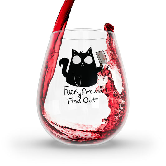 FAFO Hekacat Stemless Wine Glass - 11.75oz