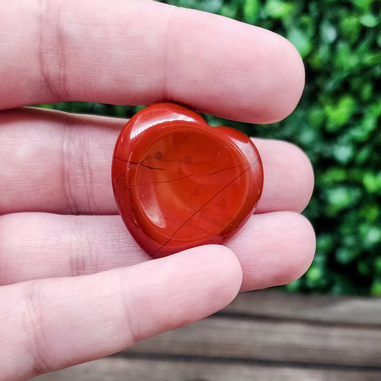 Red Jasper Heart Thumb Stone