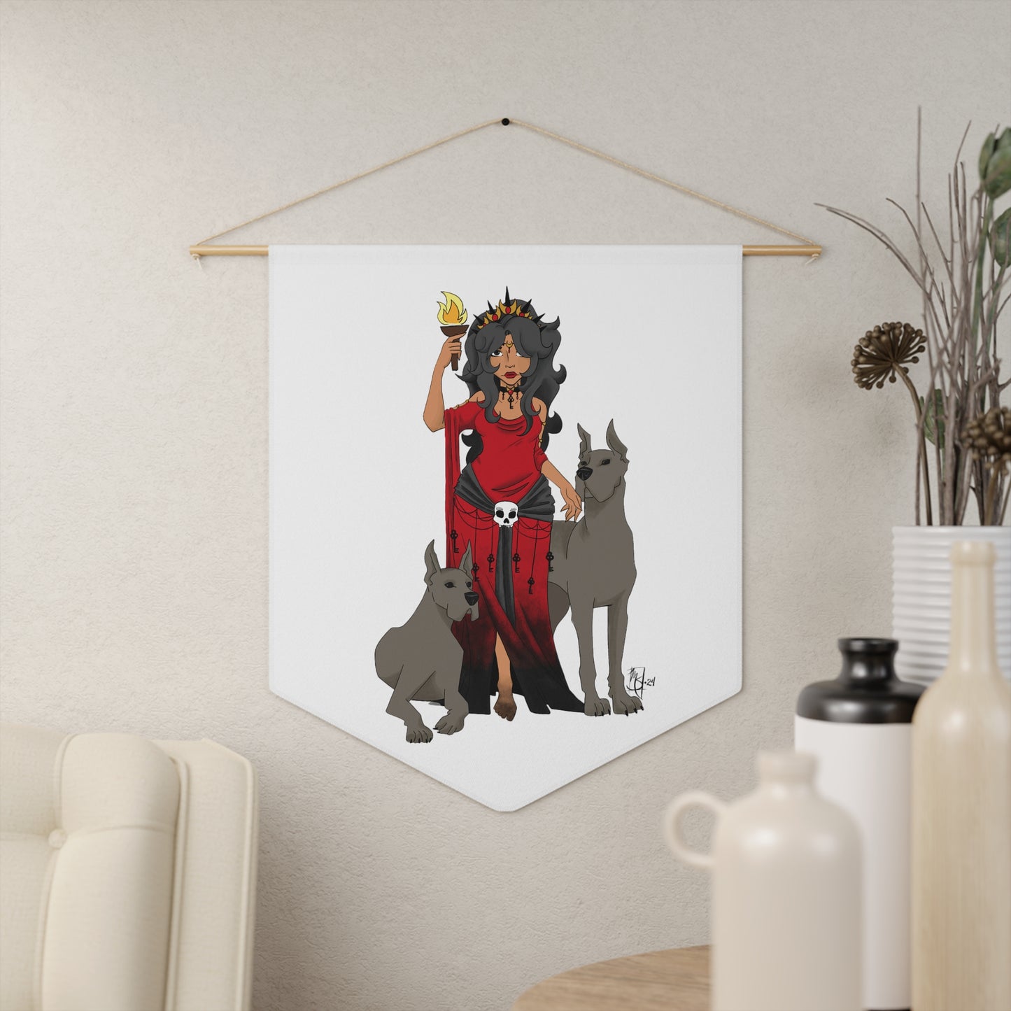 Hekate and Her Hounds Wall Hanging