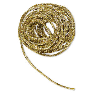 Gold Metallic Satin Cording - 2mm Width - 1 yard