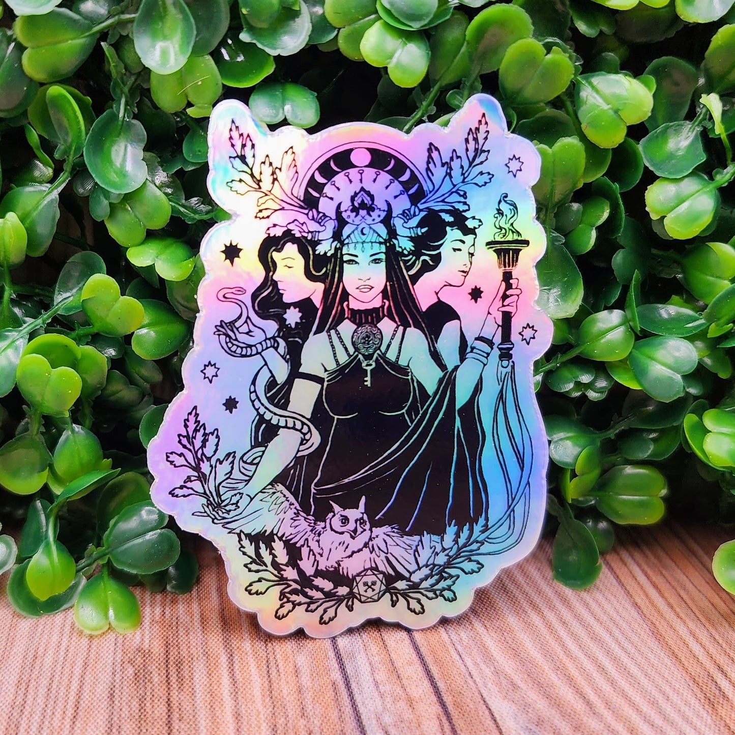 Holographic Hekate Vinyl Sticker