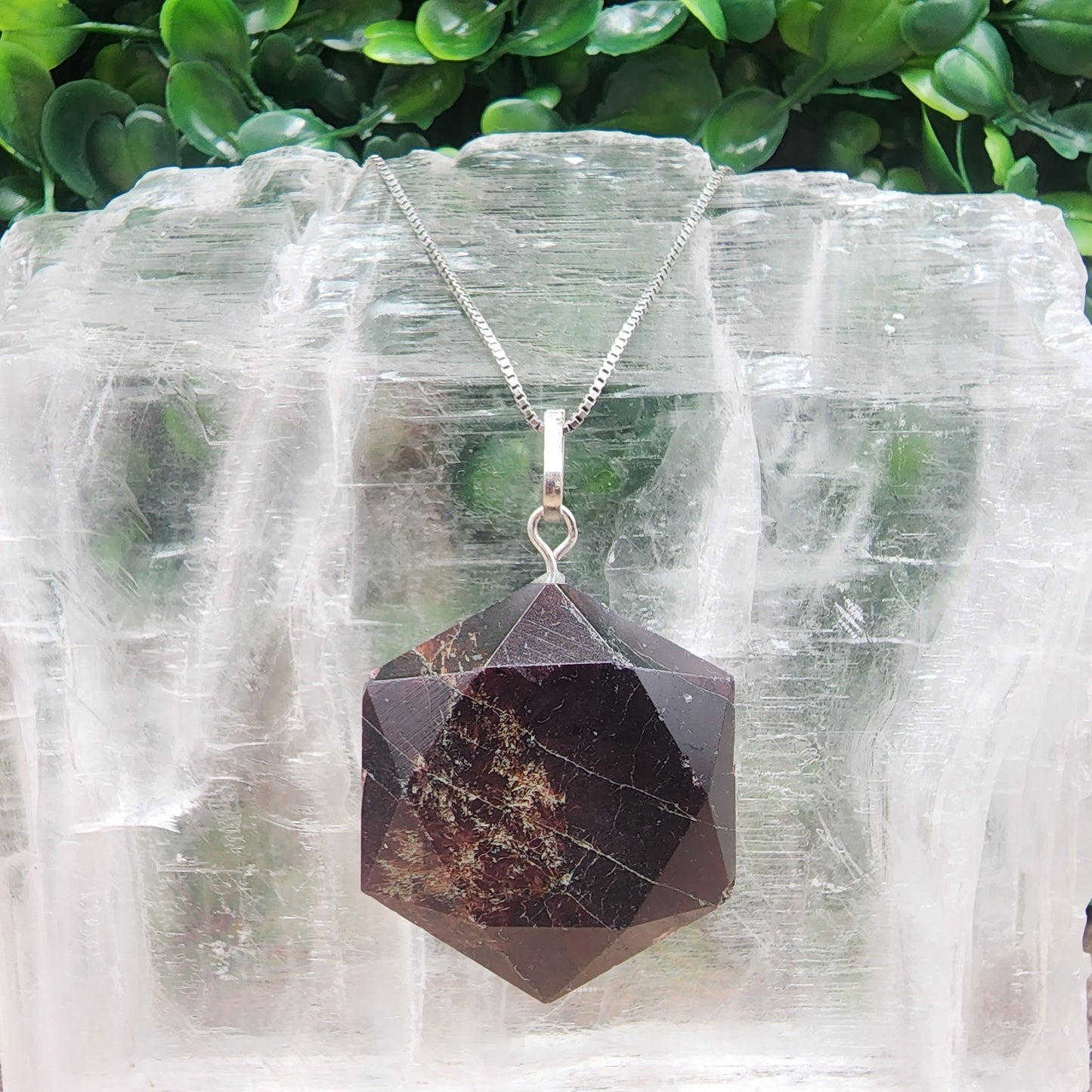 Red Garnet Hexagram Pendant