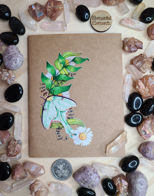 Luna Moth Pocket Notebook - Elemental Elements Notebooks