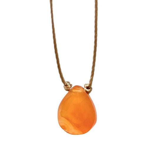 Carnelian Faceted Teardrop Necklace