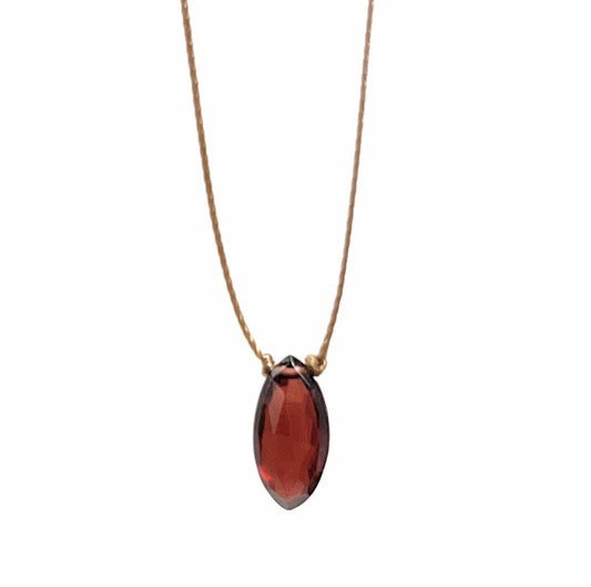 Garnet Marquise Drop Necklace