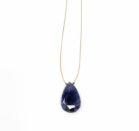 Iolite Faceted Teardrop Necklace