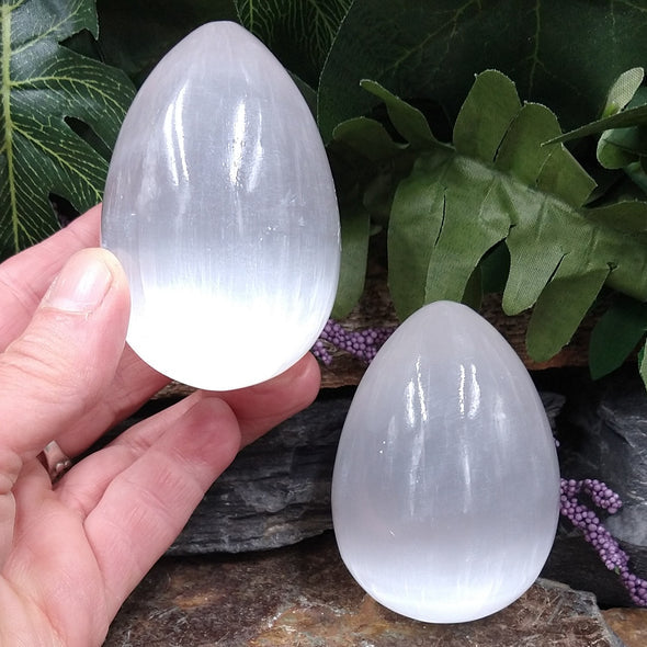 Selenite Carved Egg