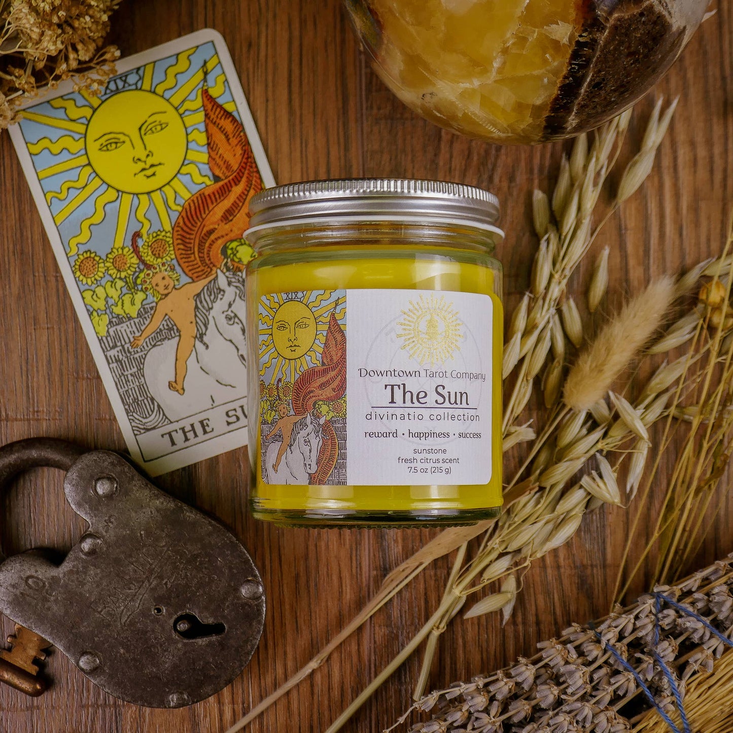 Sun Major Arcana Tarot Candle - 9oz / 35 Hour Burn Time