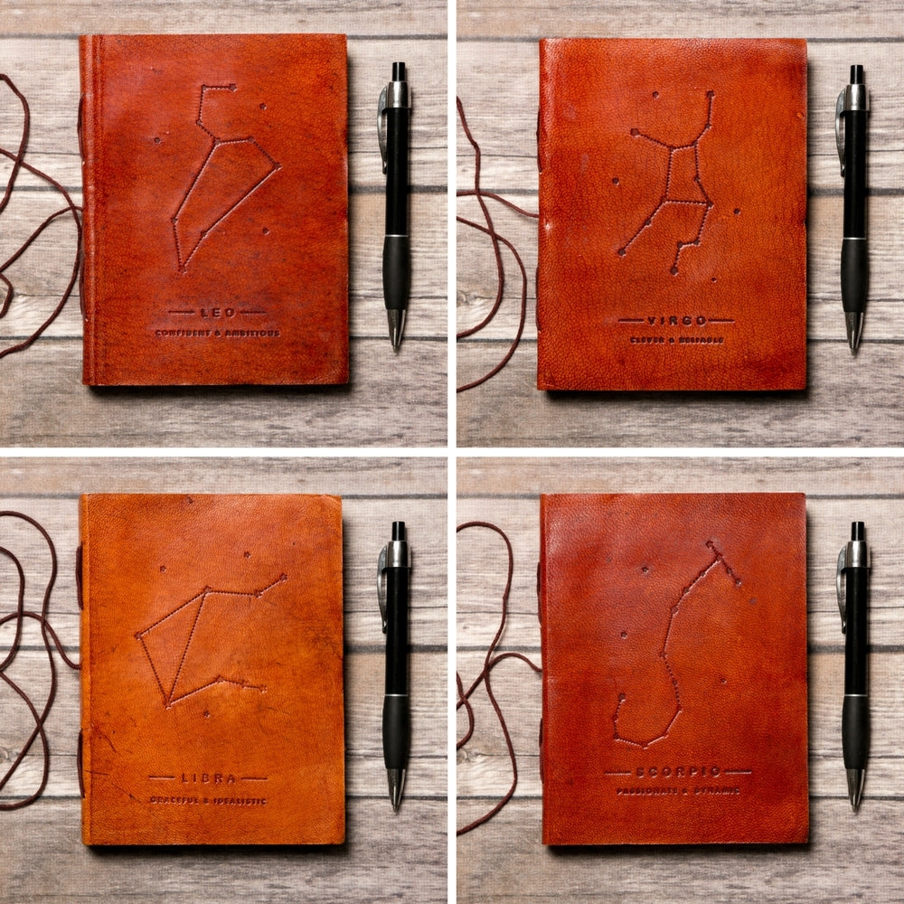 Zodiac Journal - Embossed Leather