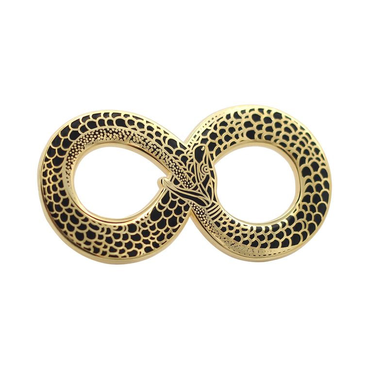 Black & Gold Ouroboros Enamel Pin