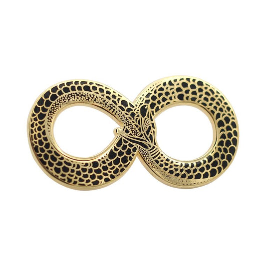 Black & Gold Ouroboros Enamel Pin