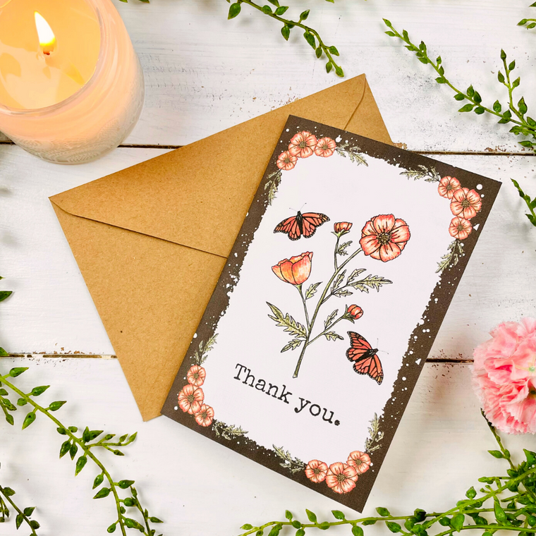 4x6 Botanical Thank You Card (Nomad Moon Magic)