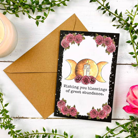 4x6 Witchy Moon Abundance Blessings Greeting Card (Nomad Moon Magic)