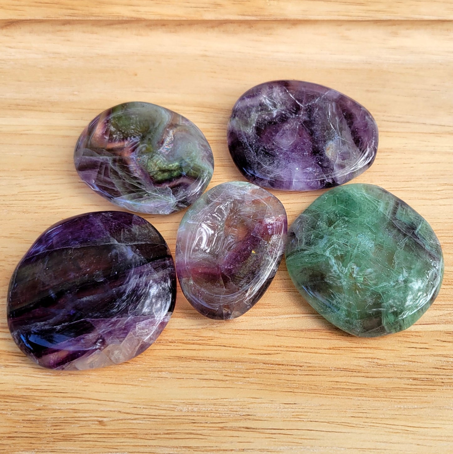 Rainbow Fluorite Worry Stone