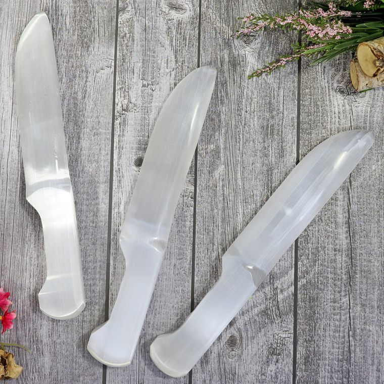 Selenite Carved Knife